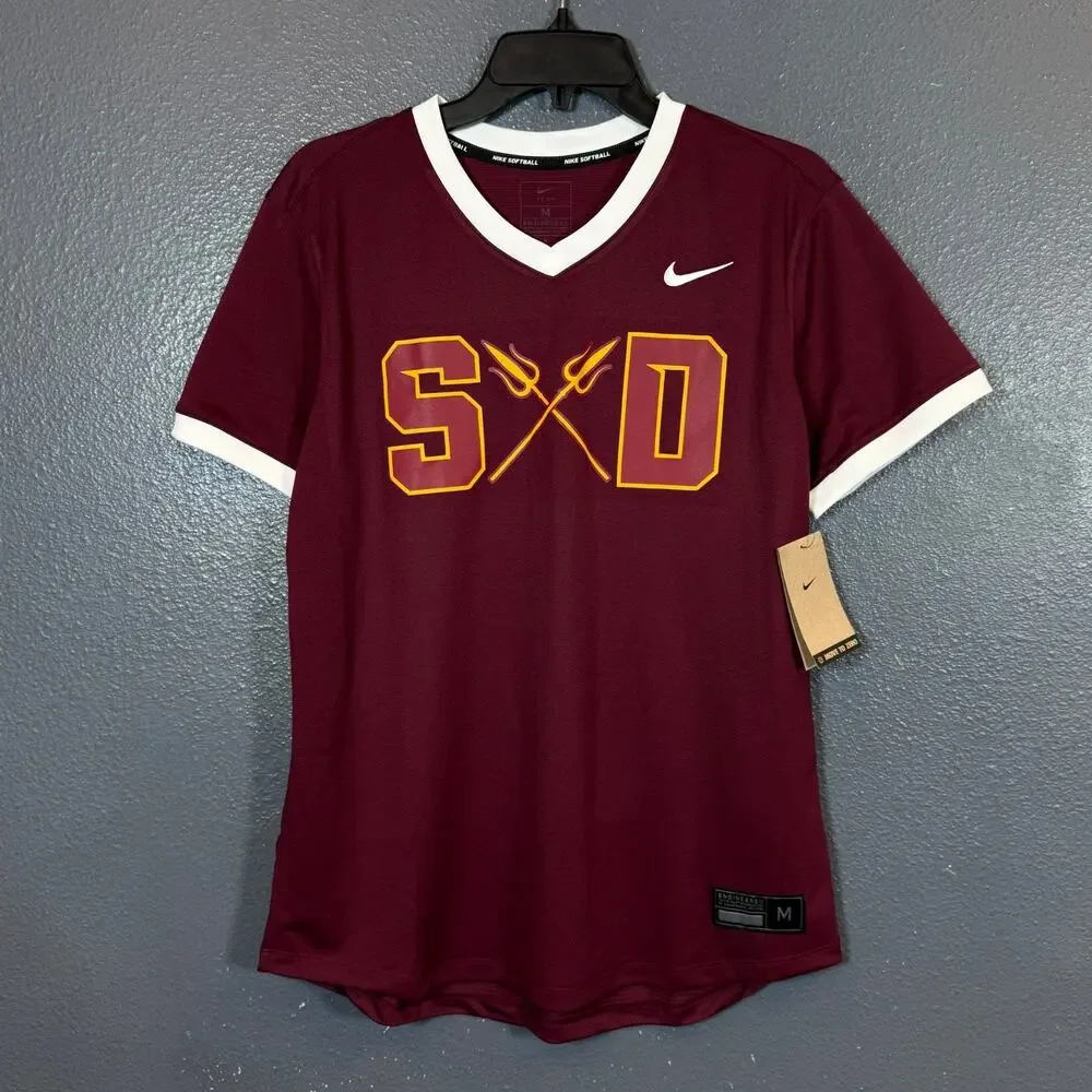 Nike M women’s burgundy Softball s/d Iniguez #35 jersey t-shirt NWT